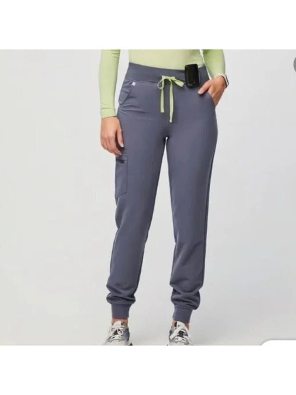 FIGS Women's High Waisted Zamora Jogger Scrub Pants Color Space Navy Size Large